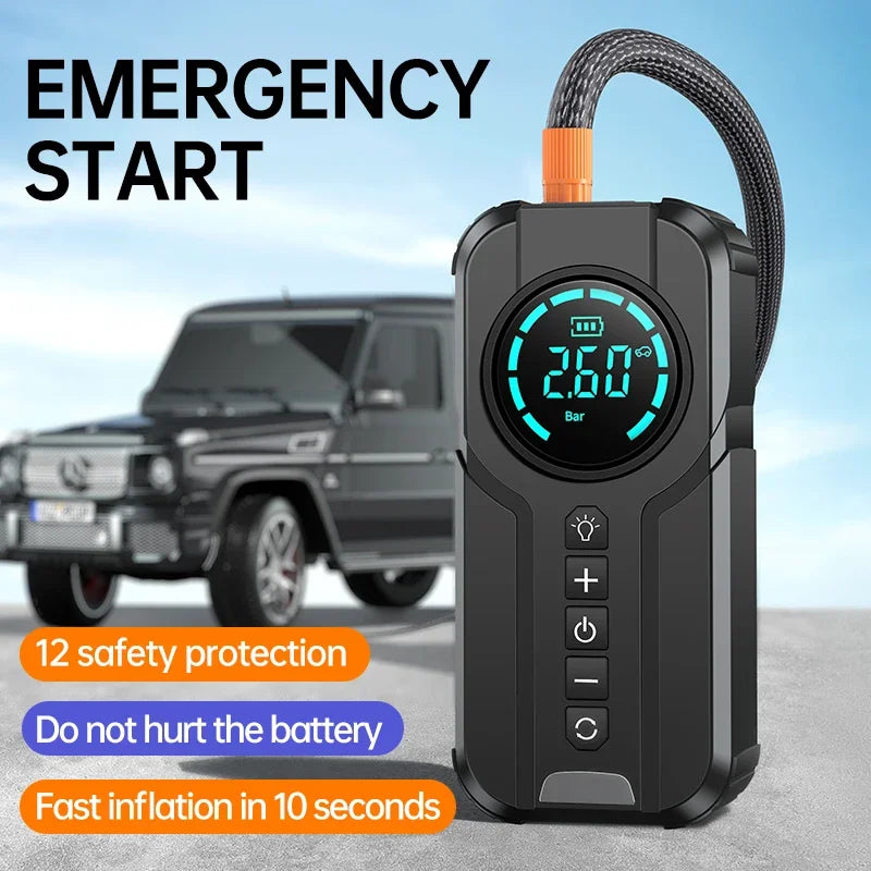 4 in 1 Jump Starter with Air Compressor